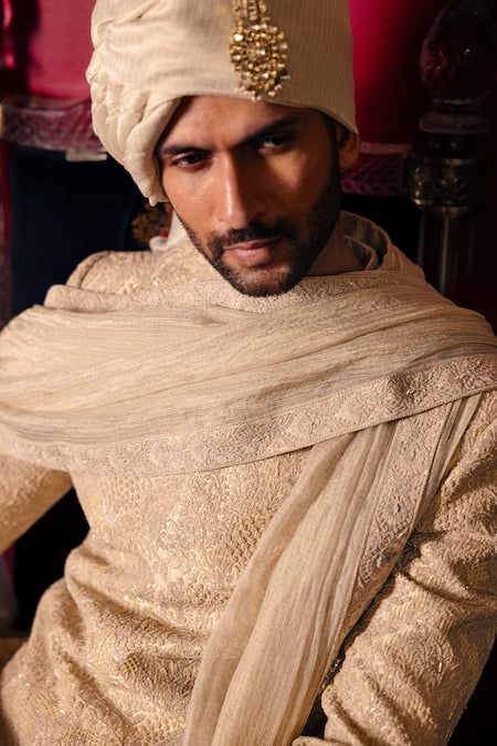 Dolly J Auralis Embroidered Sherwani Jacket & Kurta Set 