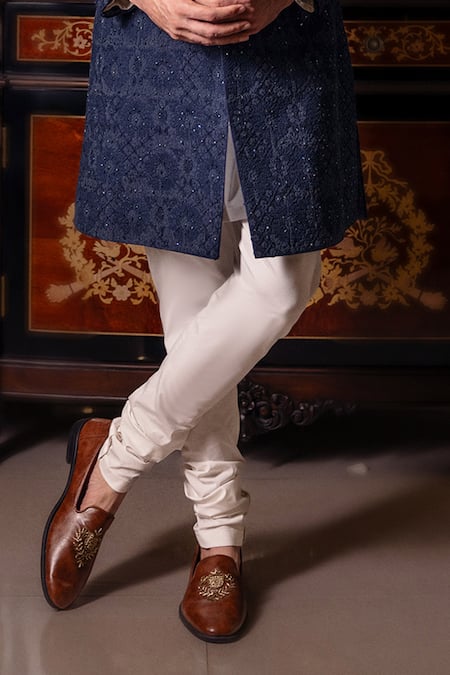 Dolly J Navy Silk Embroidery, Brooches Indivar Jacket Set Online at Aza Fashions Dolly J_Navy Silk Embroidery, Brooches Indivar Jacket Set _Online_at_Aza_Fashions