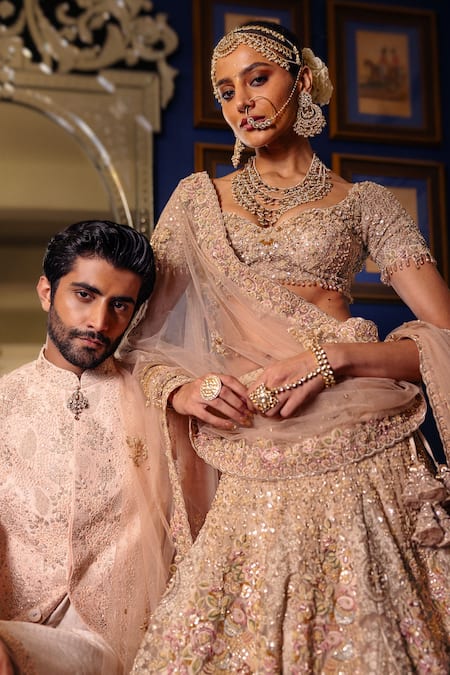 Buy Dolly J Pink Silk, Cotton Embroidery, Beads, Zari Rosair Sherwani Set Online at Aza Fashions Buy_Dolly J_Pink Silk, Cotton Embroidery, Beads, Zari Rosair Sherwani Set _Online_at_Aza_Fashions