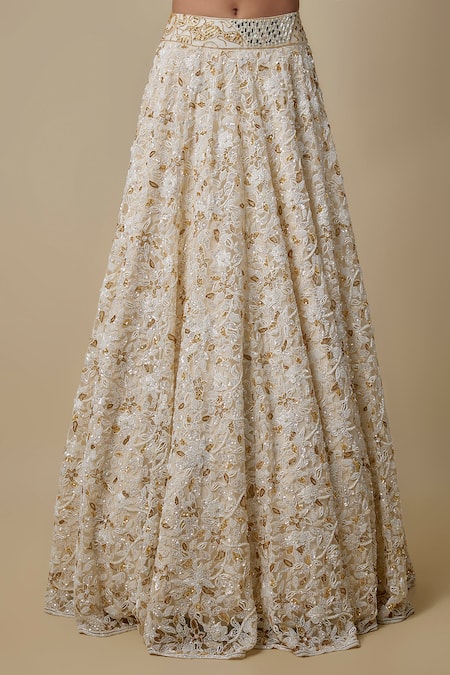 Buy Asaga Ivory Satin, Tulle, Organza Sequins, Embroidery V-neck Tagh Hand Lehenga Set Online at Aza Fashions Buy_Asaga_Ivory Satin, Tulle, Organza Sequins, Embroidery V-neck Tagh Hand Lehenga Set _Online_at_Aza_Fashions