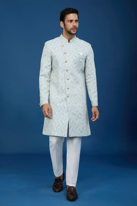 Arihant Rai Sinha Geometric Woven Sherwani Set 