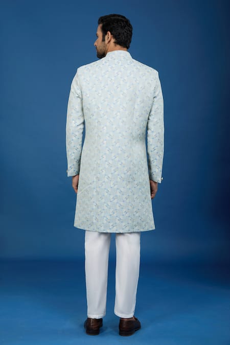 Arihant Rai Sinha Geometric Woven Sherwani Set 