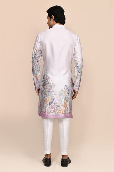 Arihant Rai Sinha Floral Print Satin Silk Kurta Set 