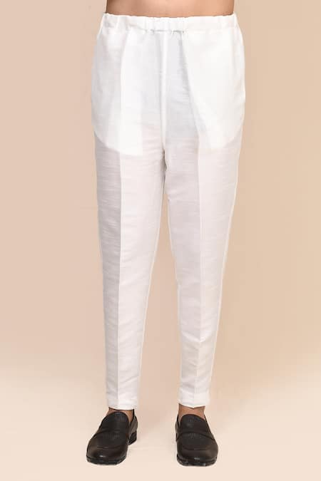 Buy_Arihant Rai Sinha_Cream Cotton Embroidery Cutdana Work Kurta And Pant Set _Online_at_Aza_Fashions