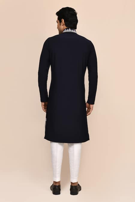 Arihant Rai Sinha Navy Blue Hand Work Kurta Set 
