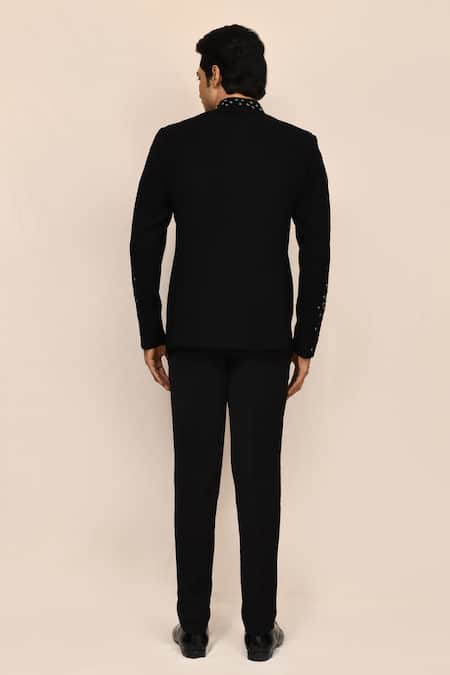 Arihant Rai Sinha Black Beadwork Bandhgala Set 