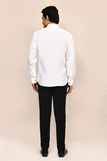 Aryavir Malhotra White Thread Work Shirt 