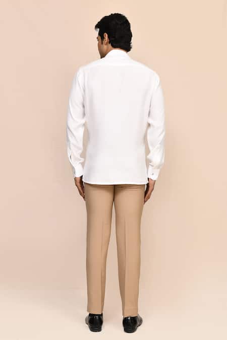 Aryavir Malhotra White Hand Work Shirt 