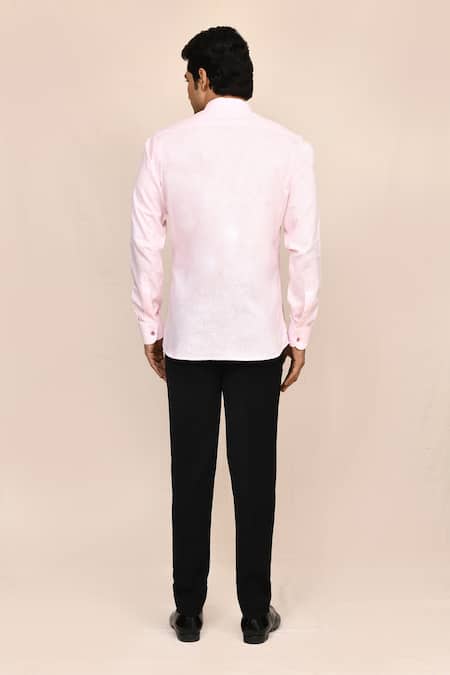 Aryavir Malhotra Pink Linen Cotton Shirt 