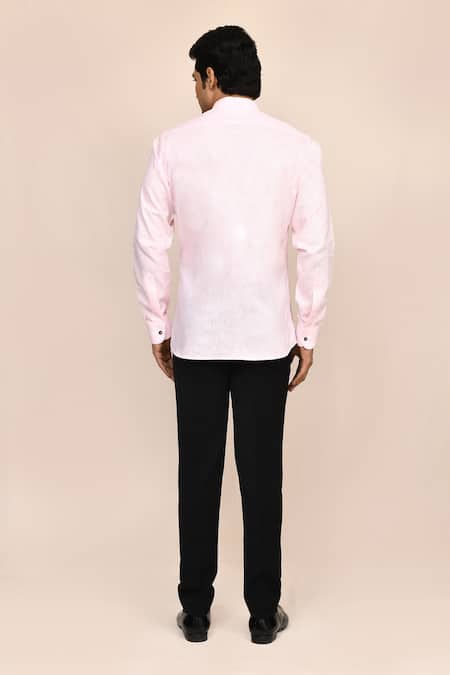 Aryavir Malhotra Pink Linen Cotton Shirt 