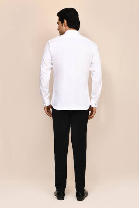 Aryavir Malhotra White Giza Cotton Shirt 
