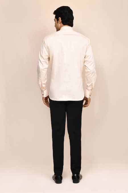 Aryavir Malhotra Light Beige Hand Work Shirt 