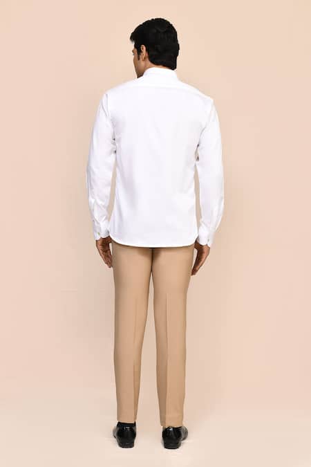 Aryavir Malhotra White Giza Cotton Shirt 