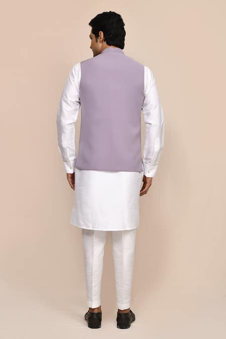 Arihant Rai Sinha Embroidered Mouve Bundi Kurta Set 