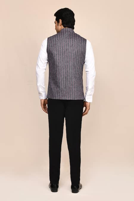 Arihant Rai Sinha Striped Nehru Jacket 