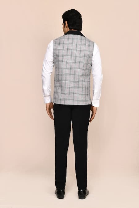 Arihant Rai Sinha Plaid Nehru Jacket 