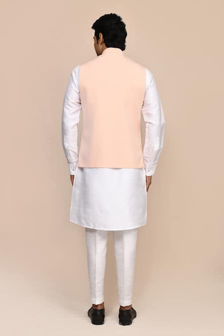 Arihant Rai Sinha Peach Hand Work Nehru Jacket 
