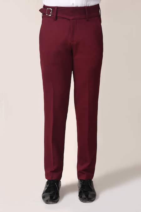 Aryavir Malhotra Red Korean Lycra Pant 
