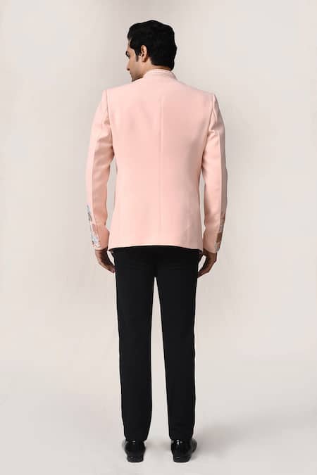 Arihant Rai Sinha Peach Hand Embroidered Bandhgala Set 