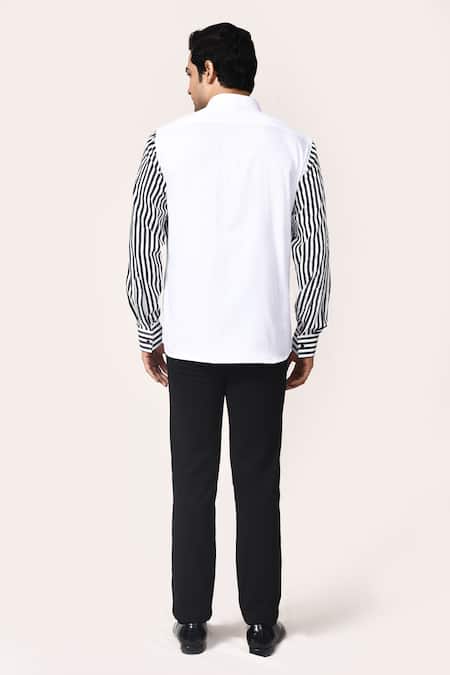 Aryavir Malhotra Striped Giza Cotton Mens Shirt 