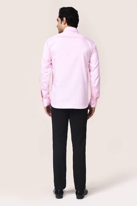 Aryavir Malhotra Pink Giza Cotton Shirt 