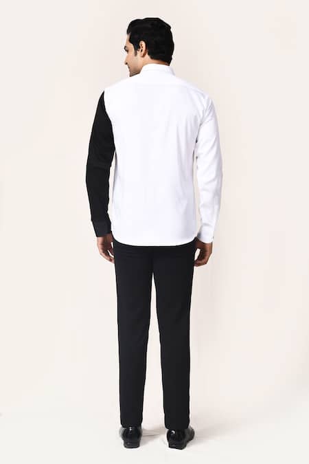 Aryavir Malhotra Giza Cotton Color Block Shirt 