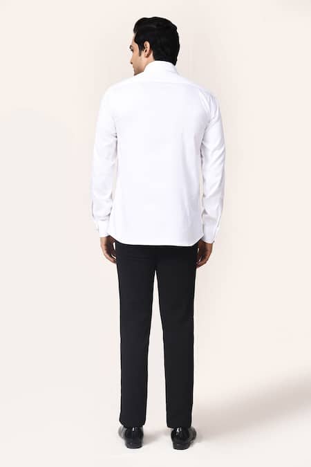 Aryavir Malhotra White Applique Hand Work Shirt 