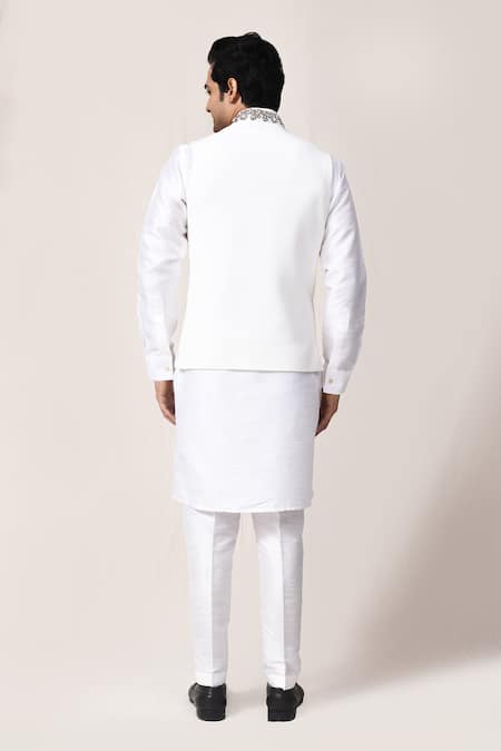 Arihant Rai Sinha Off White Hand Embroidered Nehru Jacket 