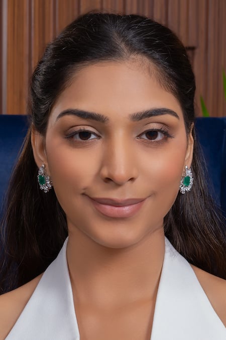 Ananta Jewels_Emerald Green Marquise And Studs _Online_at_Aza_Fashions