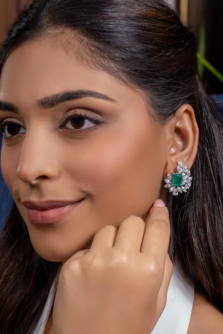 Ananta Jewels Marquise & Emeralds Studs 
