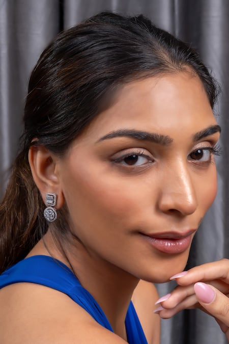 Ananta Jewels Twin Halo Solitaire Earrings 