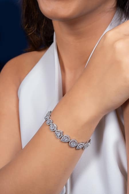 Ananta Jewels_Silver Plated Multi Shaped Bracelet _Online_at_Aza_Fashions