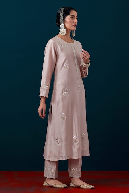 Buy Anantaa By Roohi Floral Buds Embroidered Kurta With Pant Online at Aza Fashions Buy_Anantaa By Roohi_Floral Buds Embroidered Kurta With Pant _Online_at_Aza_Fashions