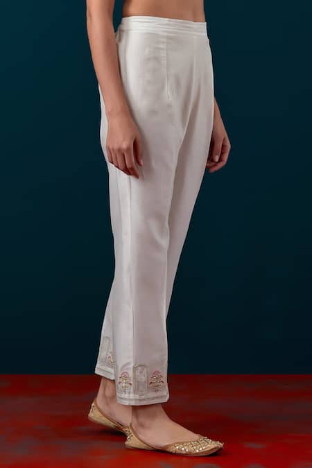 Shop_Anantaa By Roohi_Silk Chanderi Embroidered Kurta & Pant Set _Online_at_Aza_Fashions