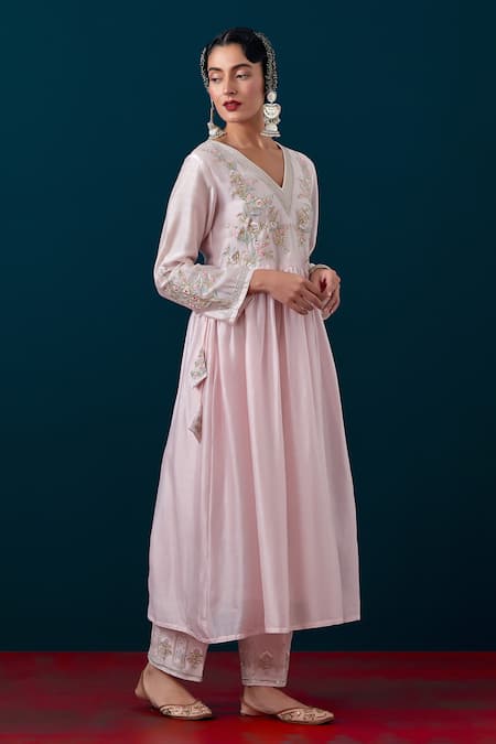 Shop Anantaa By Roohi Yoke Embroidered Anarkali With Pant Online at Aza Fashions Shop_Anantaa By Roohi_Yoke Embroidered Anarkali With Pant _Online_at_Aza_Fashions