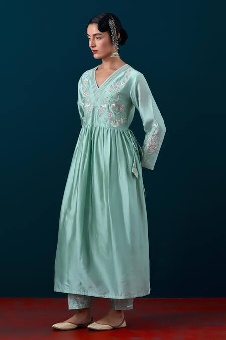 Anantaa By Roohi_Placement Embroidered Anarkali With Pant _Online_at_Aza_Fashions