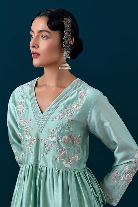 Anantaa By Roohi_Placement Embroidered Anarkali With Pant _at_Aza_Fashions