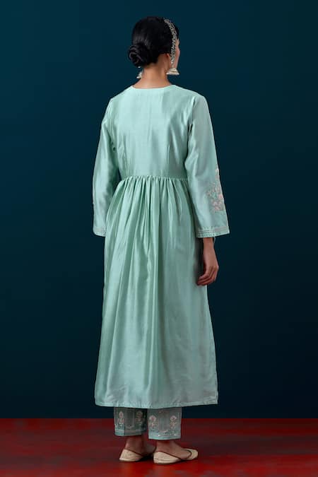 Shop_Anantaa By Roohi_Placement Embroidered Anarkali With Pant _at_Aza_Fashions