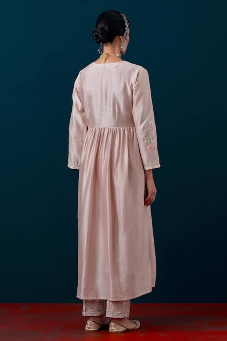 Shop Anantaa By Roohi Floral Placement Embroidered Anarkali With Pant at Aza Fashions Shop_Anantaa By Roohi_Floral Placement Embroidered Anarkali With Pant _at_Aza_Fashions