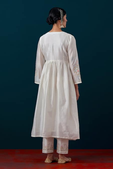 Shop Anantaa By Roohi Embroidered Gathered Anarkali With Pant at Aza Fashions Shop_Anantaa By Roohi_Embroidered Gathered Anarkali With Pant _at_Aza_Fashions