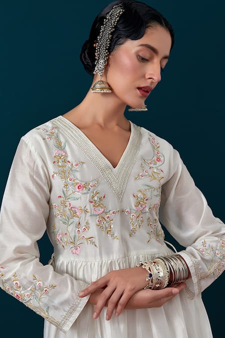 Anantaa By Roohi Embroidered Gathered Anarkali With Pant at Aza Fashions Anantaa By Roohi_Embroidered Gathered Anarkali With Pant _at_Aza_Fashions