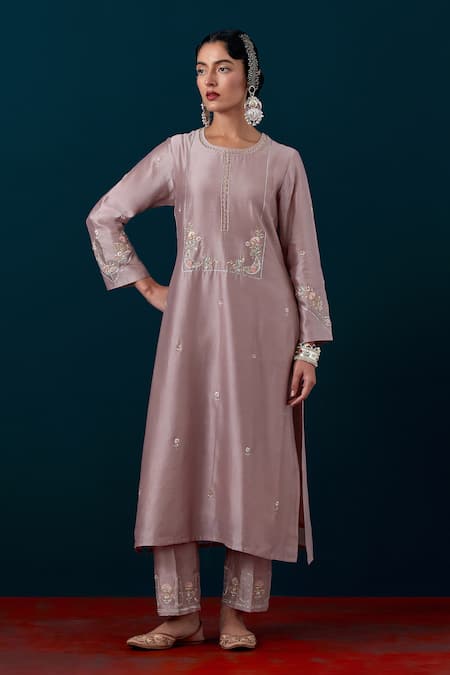 Anantaa By Roohi Silk Chanderi Embroidered Kurta With Pant