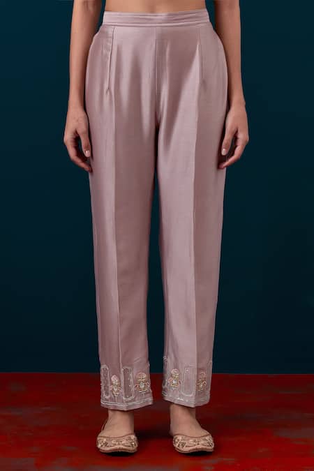 Shop Anantaa By Roohi Silk Chanderi Embroidered Kurta With Pant Online at Aza Fashions Shop_Anantaa By Roohi_Silk Chanderi Embroidered Kurta With Pant _Online_at_Aza_Fashions