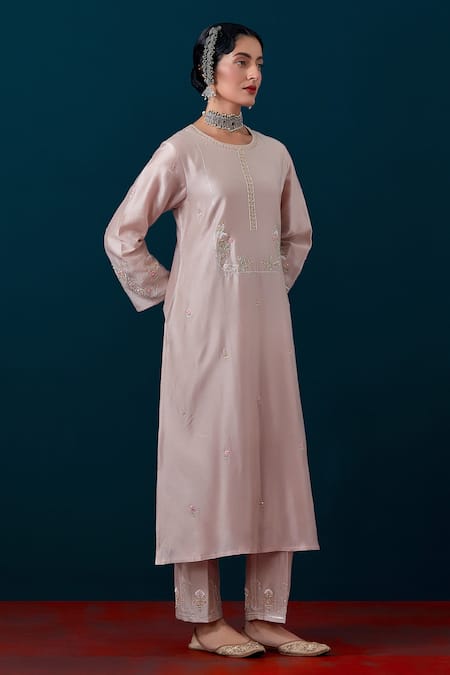 Anantaa By Roohi_Purple , , Sequins, Florette Kurta With Pant _Online_at_Aza_Fashions