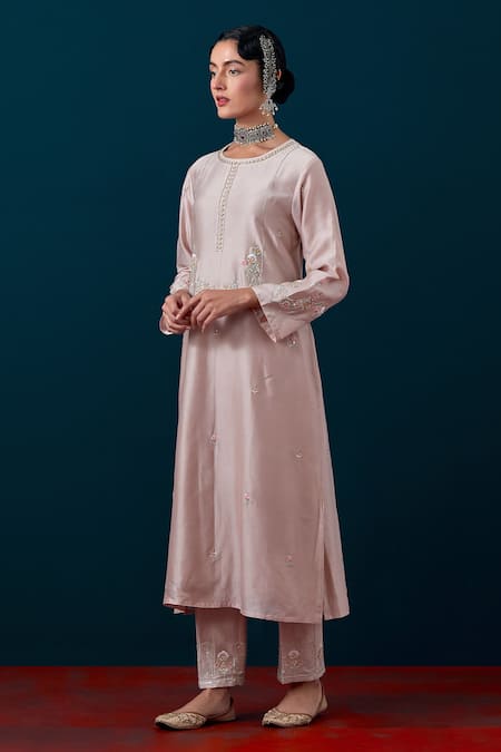 Buy_Anantaa By Roohi_Purple , , Sequins, Florette Kurta With Pant _Online_at_Aza_Fashions