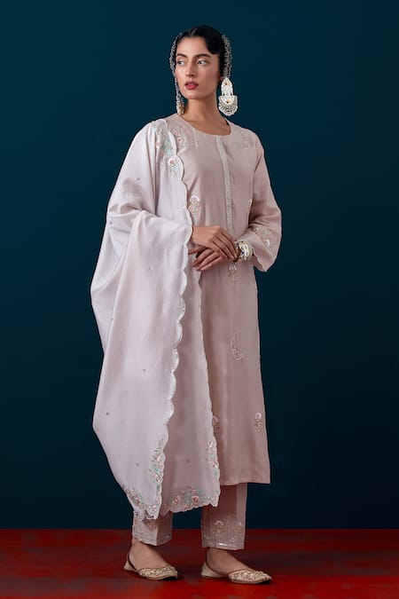 Buy_Anantaa By Roohi_Silk Chanderi Embroidered Dupatta _Online_at_Aza_Fashions