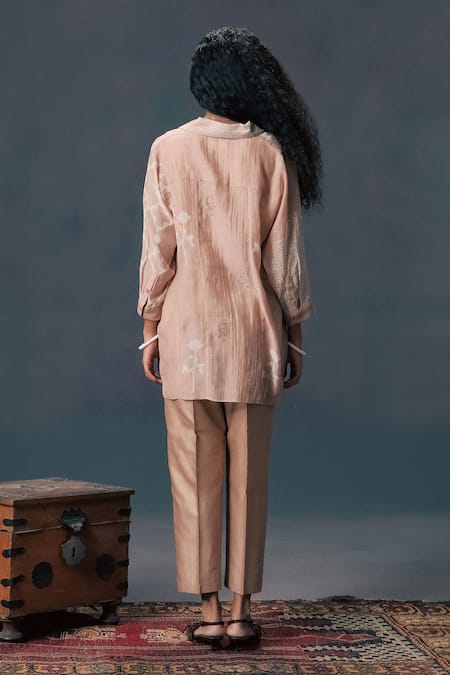 Arcvsh By Pallavi Singh Mocha Mousse Discharge Print Shirt  