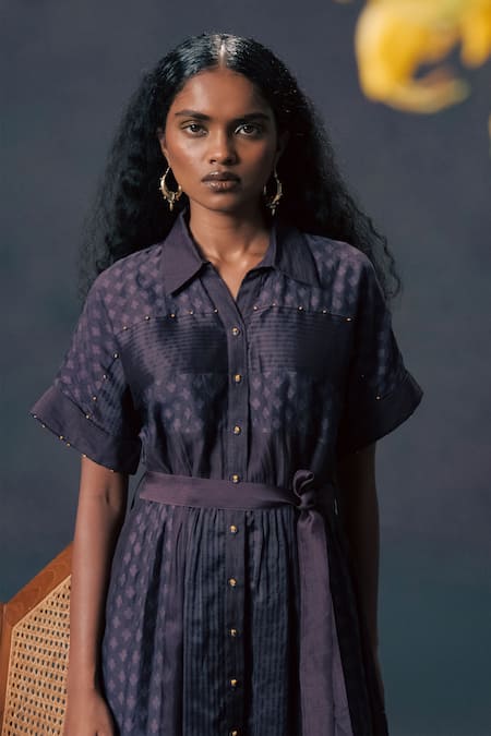 Buy Arcvsh By Pallavi Singh Lavender Brocade, Organza Embroidery Collared Lace Dress Online at Aza Fashions Buy_Arcvsh By Pallavi Singh_Lavender Brocade, Organza Embroidery Collared Lace Dress _Online_at_Aza_Fashions