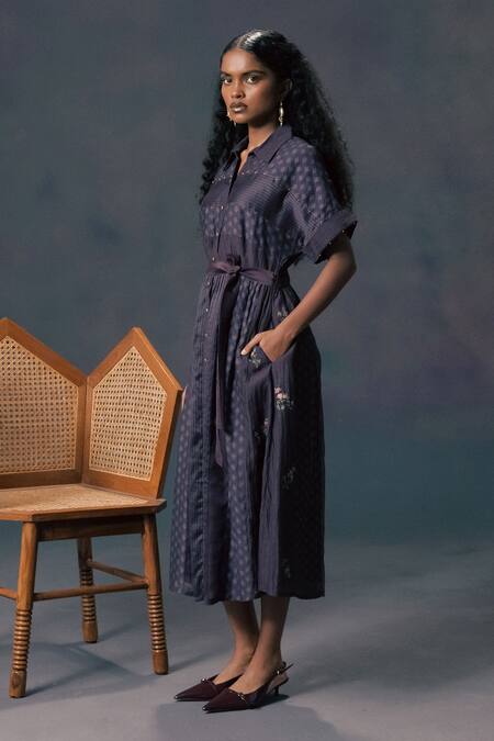 Shop Arcvsh By Pallavi Singh Lavender Brocade, Organza Embroidery Collared Lace Dress Online at Aza Fashions Shop_Arcvsh By Pallavi Singh_Lavender Brocade, Organza Embroidery Collared Lace Dress _Online_at_Aza_Fashions