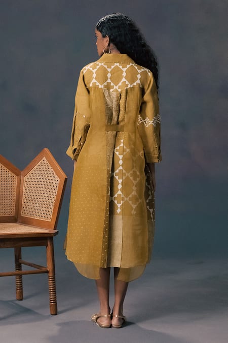 Arcvsh By Pallavi Singh Moss Green Double Layer Dress 